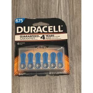 Duracell Size 675 Hearing Aid Batteries-6 Pack-Easy-Fit Tab